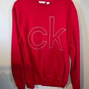 Mens large red Calvin Klein crew neck